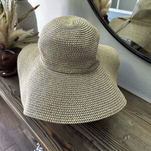 DAVID YOUNG Packable Sun Hat Wide Brim Straw Beach Vacation Women